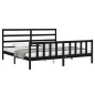 vidaXL Estructura de cama con cabecero madera maciza negro 180x200 cm vidaXL Estructura de cama con cabecero madera maciza negro 180x200 cm