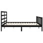 vidaXL Estructura de cama con cabecero madera maciza negro 180x200 cm vidaXL Estructura de cama con cabecero madera maciza negro 180x200 cm