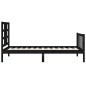 vidaXL Estructura de cama con cabecero madera maciza negro 100x200 cm vidaXL Estructura de cama con cabecero madera maciza negro 100x200 cm
