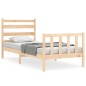 vidaXL Estructura de cama con cabecero madera maciza 90x200 cm vidaXL Estructura de cama con cabecero madera maciza 90x200 cm