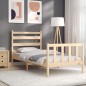 vidaXL Estructura de cama con cabecero madera maciza 90x200 cm vidaXL Estructura de cama con cabecero madera maciza 90x200 cm