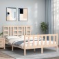 vidaXL Estructura de cama con cabecero madera maciza 140x200 cm vidaXL Estructura de cama con cabecero madera maciza 140x200 cm