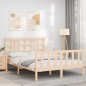 vidaXL Estructura de cama con cabecero madera maciza 140x200 cm vidaXL Estructura de cama con cabecero madera maciza 140x200 cm