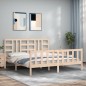 vidaXL Estructura de cama con cabecero madera maciza 180x200 cm vidaXL Estructura de cama con cabecero madera maciza 180x200 cm