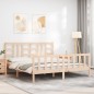 vidaXL Estructura de cama con cabecero madera maciza 180x200 cm vidaXL Estructura de cama con cabecero madera maciza 180x200 cm