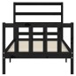 vidaXL Estructura de cama con cabecero madera maciza negro 90x200 cm vidaXL Estructura de cama con cabecero madera maciza negro 90x200 cm