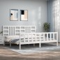 vidaXL Estructura de cama con cabecero madera maciza blanco 200x200 cm vidaXL Estructura de cama con cabecero madera maciza blanco 200x200 cm