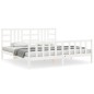 vidaXL Estructura de cama con cabecero madera maciza blanco 200x200 cm vidaXL Estructura de cama con cabecero madera maciza blanco 200x200 cm