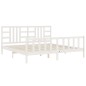 vidaXL Estructura de cama con cabecero madera maciza blanco 200x200 cm vidaXL Estructura de cama con cabecero madera maciza blanco 200x200 cm