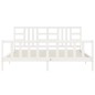 vidaXL Estructura de cama con cabecero madera maciza blanco 200x200 cm vidaXL Estructura de cama con cabecero madera maciza blanco 200x200 cm