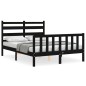 vidaXL Estructura de cama con cabecero madera maciza negro 140x200 cm vidaXL Estructura de cama con cabecero madera maciza negro 140x200 cm