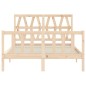 vidaXL Estructura de cama de matrimonio con cabecero madera maciza vidaXL Estructura de cama de matrimonio con cabecero madera maciza