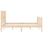 vidaXL Estructura de cama de matrimonio con cabecero madera maciza vidaXL Estructura de cama de matrimonio con cabecero madera maciza