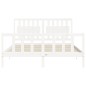vidaXL Estructura de cama con cabecero madera maciza blanco 160x200 cm