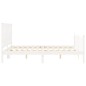 vidaXL Estructura de cama con cabecero madera maciza blanco 160x200 cm