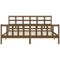 vidaXL Estructura cama y cabecero madera maciza marrón miel 200x200 cm vidaXL Estructura cama y cabecero madera maciza marrón miel 200x200 cm