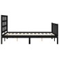 vidaXL Estructura cama de matrimonio con cabecero madera maciza negra vidaXL Estructura cama de matrimonio con cabecero madera maciza negra