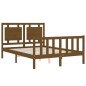 vidaXL Estructura de cama matrimonio con cabecero madera marrón miel vidaXL Estructura de cama matrimonio con cabecero madera marrón miel
