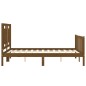 vidaXL Estructura de cama matrimonio con cabecero madera marrón miel vidaXL Estructura de cama matrimonio con cabecero madera marrón miel