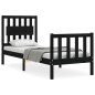 vidaXL Estructura de cama individual con cabecero madera maciza negro vidaXL Estructura de cama individual con cabecero madera maciza negro