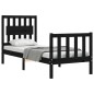 vidaXL Estructura de cama individual con cabecero madera maciza negro vidaXL Estructura de cama individual con cabecero madera maciza negro