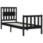 vidaXL Estructura de cama individual con cabecero madera maciza negro vidaXL Estructura de cama individual con cabecero madera maciza negro