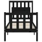vidaXL Estructura de cama individual con cabecero madera maciza negro vidaXL Estructura de cama individual con cabecero madera maciza negro