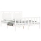 vidaXL Estructura de cama matrimonio con cabecero madera maciza blanco vidaXL Estructura de cama matrimonio con cabecero madera maciza blanco