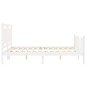 vidaXL Estructura de cama matrimonio con cabecero madera maciza blanco vidaXL Estructura de cama matrimonio con cabecero madera maciza blanco