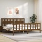 vidaXL Estructura cama y cabecero madera maciza marrón miel 200x200 cm vidaXL Estructura cama y cabecero madera maciza marrón miel 200x200 cm