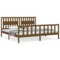 vidaXL Estructura cama y cabecero madera maciza marrón miel 200x200 cm vidaXL Estructura cama y cabecero madera maciza marrón miel 200x200 cm