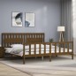 vidaXL Estructura cama y cabecero madera maciza marrón miel 200x200 cm vidaXL Estructura cama y cabecero madera maciza marrón miel 200x200 cm