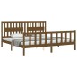 vidaXL Estructura cama y cabecero madera maciza marrón miel 200x200 cm vidaXL Estructura cama y cabecero madera maciza marrón miel 200x200 cm