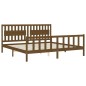 vidaXL Estructura cama y cabecero madera maciza marrón miel 200x200 cm vidaXL Estructura cama y cabecero madera maciza marrón miel 200x200 cm