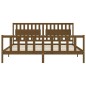 vidaXL Estructura cama y cabecero madera maciza marrón miel 200x200 cm vidaXL Estructura cama y cabecero madera maciza marrón miel 200x200 cm
