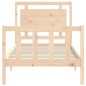 vidaXL Estructura de cama con cabecero madera maciza 90x200 cm vidaXL Estructura de cama con cabecero madera maciza 90x200 cm