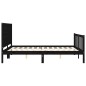 vidaXL Estructura cama de matrimonio con cabecero madera maciza negro vidaXL Estructura cama de matrimonio con cabecero madera maciza negro