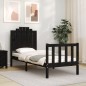 vidaXL Estructura de cama individual con cabecero madera maciza negro vidaXL Estructura de cama individual con cabecero madera maciza negro