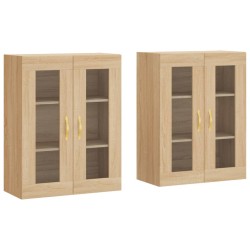 vidaXL Armarios de pared 2 uds madera de ingeniería roble Sonoma