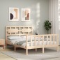 vidaXL Estructura de cama de matrimonio con cabecero madera maciza vidaXL Estructura de cama de matrimonio con cabecero madera maciza