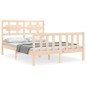 vidaXL Estructura de cama de matrimonio con cabecero madera maciza vidaXL Estructura de cama de matrimonio con cabecero madera maciza