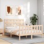 vidaXL Estructura de cama de matrimonio con cabecero madera maciza vidaXL Estructura de cama de matrimonio con cabecero madera maciza