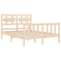 vidaXL Estructura de cama de matrimonio con cabecero madera maciza vidaXL Estructura de cama de matrimonio con cabecero madera maciza