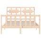 vidaXL Estructura de cama de matrimonio con cabecero madera maciza vidaXL Estructura de cama de matrimonio con cabecero madera maciza