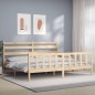 vidaXL Estructura de cama con cabecero madera maciza 200x200 cm