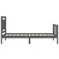 vidaXL Estructura de cama con cabecero madera maciza gris 100x200 cm