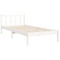 vidaXL Estructura de cama con cabecero madera maciza blanco vidaXL Estructura de cama con cabecero madera maciza blanco