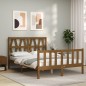 vidaXL Estructura cama y cabecero madera maciza marrón miel 120x200 cm vidaXL Estructura cama y cabecero madera maciza marrón miel 120x200 cm
