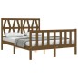 vidaXL Estructura cama y cabecero madera maciza marrón miel 120x200 cm vidaXL Estructura cama y cabecero madera maciza marrón miel 120x200 cm