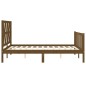 vidaXL Estructura cama y cabecero madera maciza marrón miel 120x200 cm vidaXL Estructura cama y cabecero madera maciza marrón miel 120x200 cm